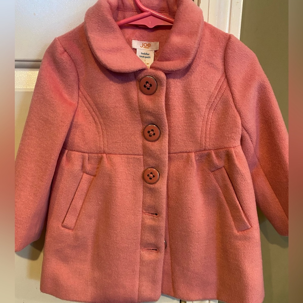 Joe Fresh Little Girls Pink Peacoat Size 1